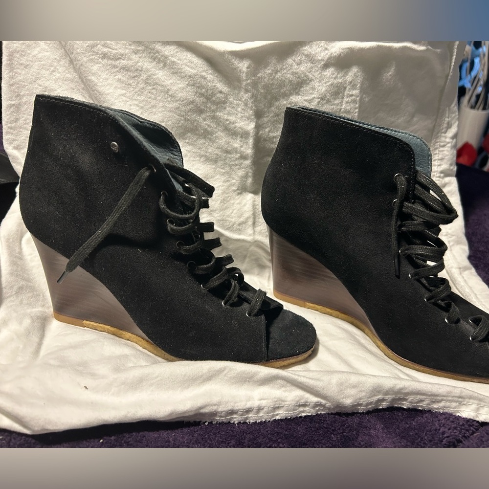 Gently used Ugg lace up wedges
